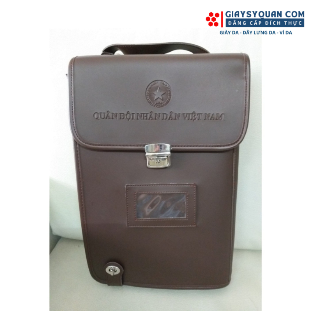 Cặp Da Đựng Tài Liệu Màu Nâu Chất Liệu Dày Bền