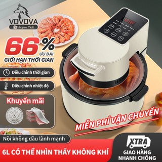 VOVOVA Nồi chiên không dầu mini 6L Lò nướng điện gia đình Chảo điện Chảo Chiên Chống Dính Air Fryer Oven