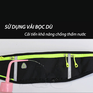 Túi Đeo Hông Chạy Bộ, Tập Thể Thao Cao Cấp, Chống Nước, Đựng Điện Thoại Có Ngăn Để Chai Nước, Phản Quang