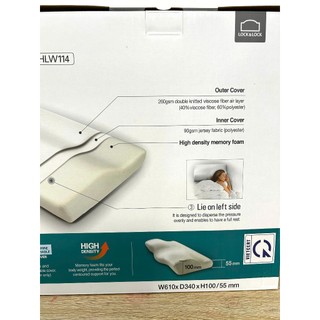 Gối Memory foam 50D Lock&Lock HLW114, trọng lượng 1150g, kích thước 61*34*10/5.5cm