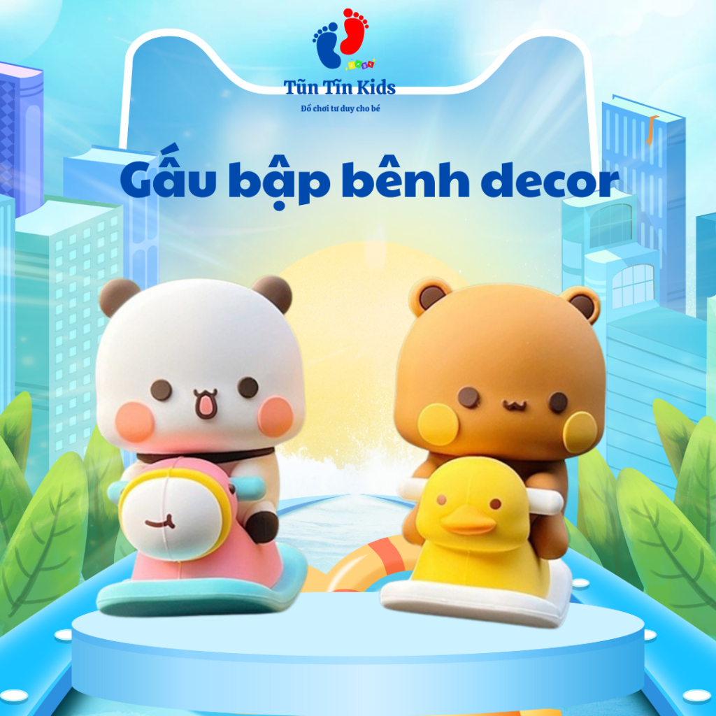 Mô Hình Gấu Bubu - Yier Bập Bênh Trang Trí Bàn Làm Việc Xe Hơi Quà Tặng Sinh Nhật Dễ Thương