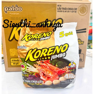 Bịch 5 GÓI MÌ LẨU THÁI KORENO JUMBO CHUA CAY 500g( Hàng Mới )
