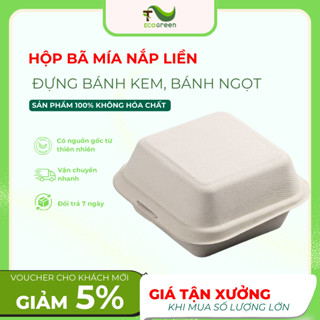  Sỉ 50 Hộp bã mía Hamburger  Màu Be  đựng bánh kem bánh bento bánh gato hàng dày dặn giá xưởng. 