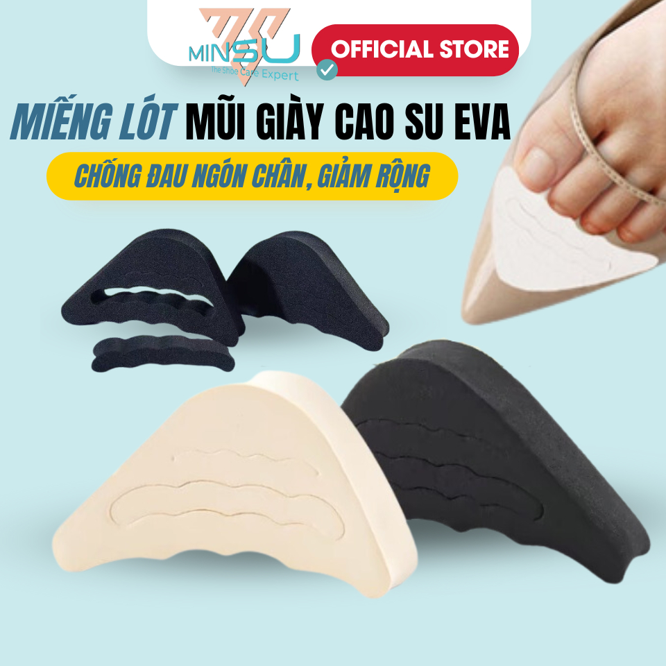 Miếng Lót Mũi Giày Cao Su EVA Siêu Nhẹ MINSU M5505 Đệm Êm, Thoải Mái Chống Đau Ngón Chân, Giảm Bị Rộng Cho Nữ
