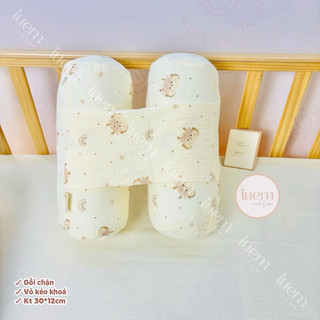iuem Gối chặn cho bé, gối chặn sơ sinh vải xô Muslin mềm mát