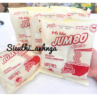 Mì Lẩu JUMBO KORENO Vị Bò Cay Hàn Quốc Sợi To Dai 100g [ Siêu Ngon ] ( 1 Gói trắng )
