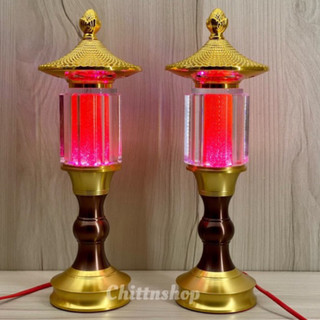Cặp đèn thờ lục giác pha lê , đèn bàn thờ cao cấp '' giá 1cặp''