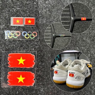  Combo chơi cầu lông yêu nước miếng dán logo hình cờ Việt Nam Olympic game. Trang trí Vợt Cầu Lông 