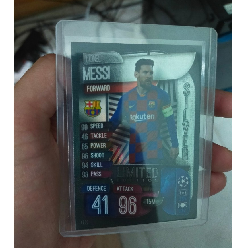 Thẻ Bóng Đá Topps Match Attax 19/20 Messi Silver Limited Edition ( Messi - M10) - Barcelona - Barca 