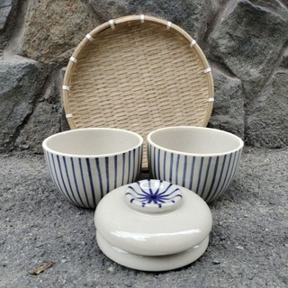💢🌿THỐ GỐM MẪU VẼ SỌC 30 (15CM) 👍😋(Thố cơm làm từ đất sét Cao Lanh)🍃