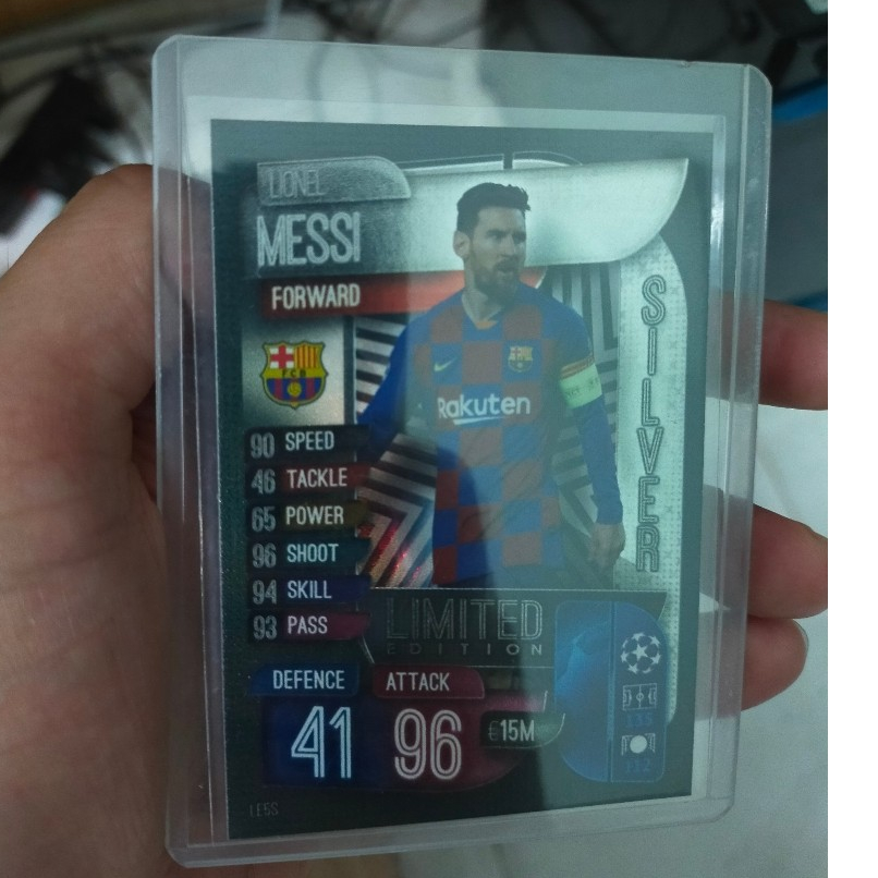 Thẻ Bóng Đá Topps Match Attax 19/20 Messi Silver Limited Edition ( Lionel Messi - M10 ) - Barcelona 