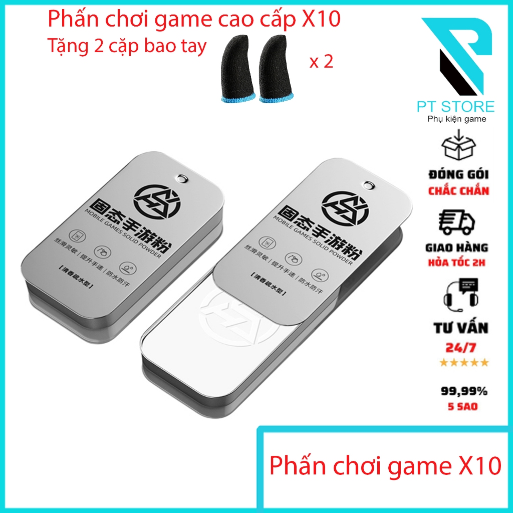 Phấn Chơi Game cao cấp chống Mồ Hôi Tay X10 - Mượt Mà - Dễ Sử Dụng - Chính Hãng HD Design ( Tặng kèm bao tay gaming)