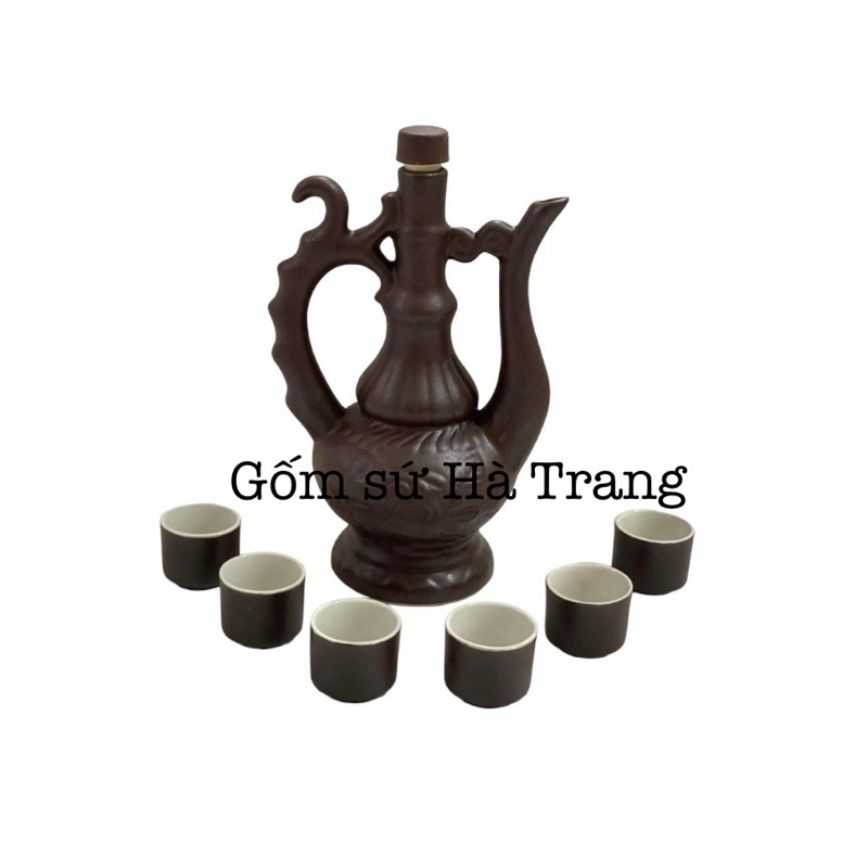 Nậm mỹ tửu gốm sứ Bát Tràng bình rót mỹ tửu