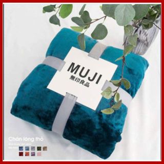 Chăn Muji, chăn lông cừu kích thước 2m x 2m2 chăn thu đông 1 lớp 2 mặt lông mềm mịn sang trọng