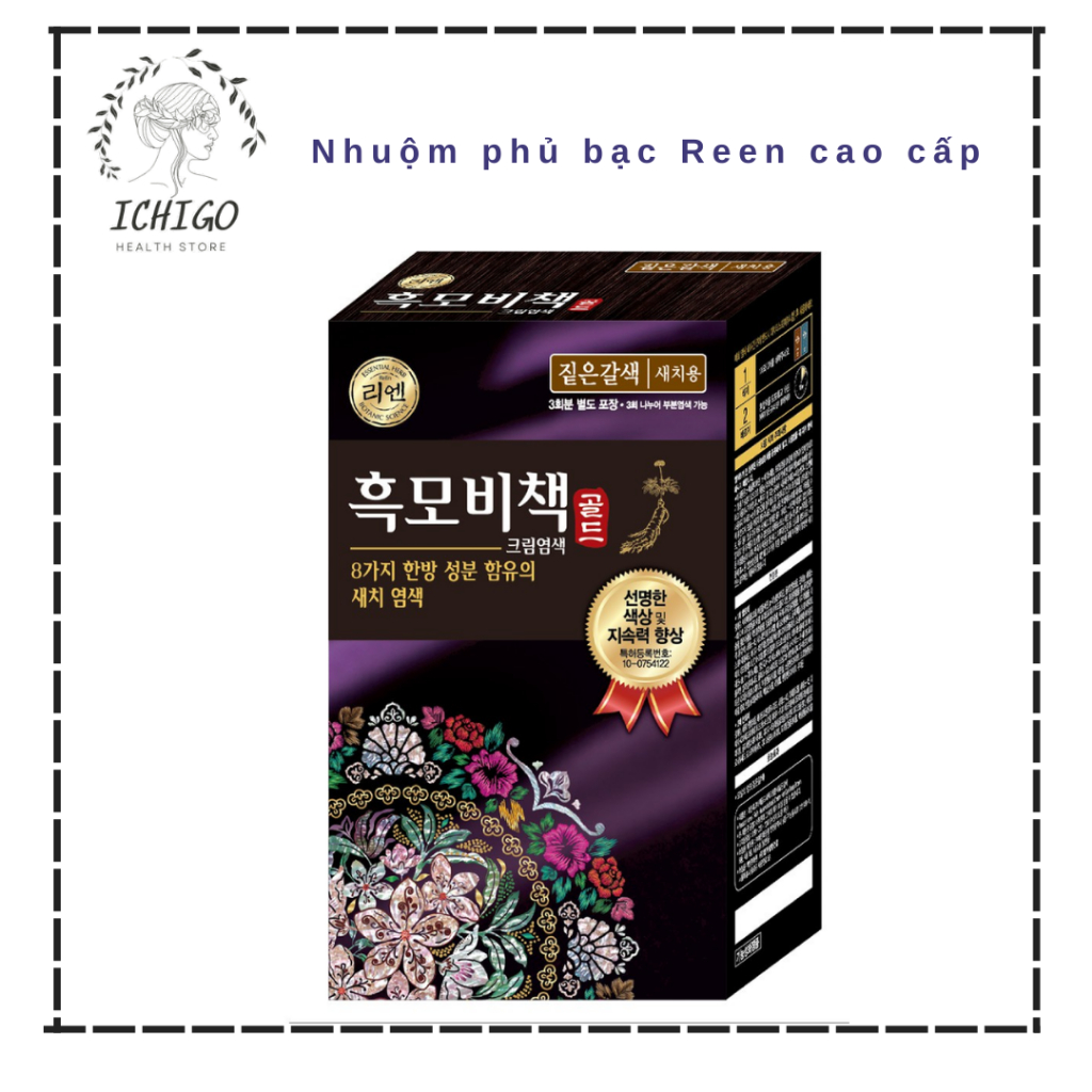 Nhuộm tóc thảo dược cao cấp Reen phủ bạc 100%