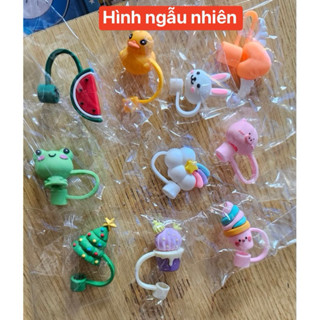 Nắp đậy ống hút silicon 3D hoạt hình dễ thương, straw topper nút đậy ống hút chống bụi nhiều màu