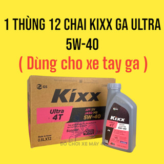 1 Thùng 12 Chai Nhớt Tổng Hợp Kixx Ultra 5W40 0,8L Nhập Khẩu Hàn Quốc Cho Xe Tay Ga