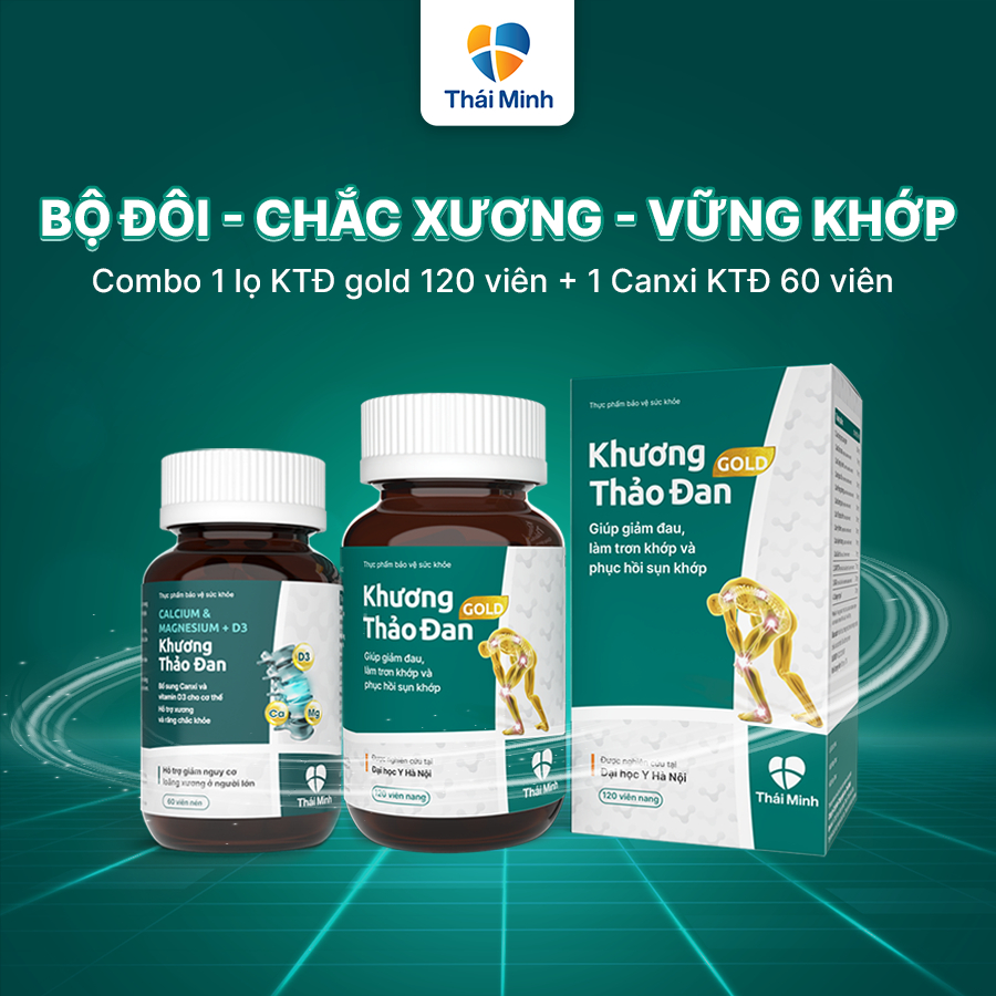 Bộ Đôi Xương Khớp - Khương Thảo Đan Gold & Viên Uống Canxi - Hỗ trợ Xương Khớp Chắc Khoẻ
