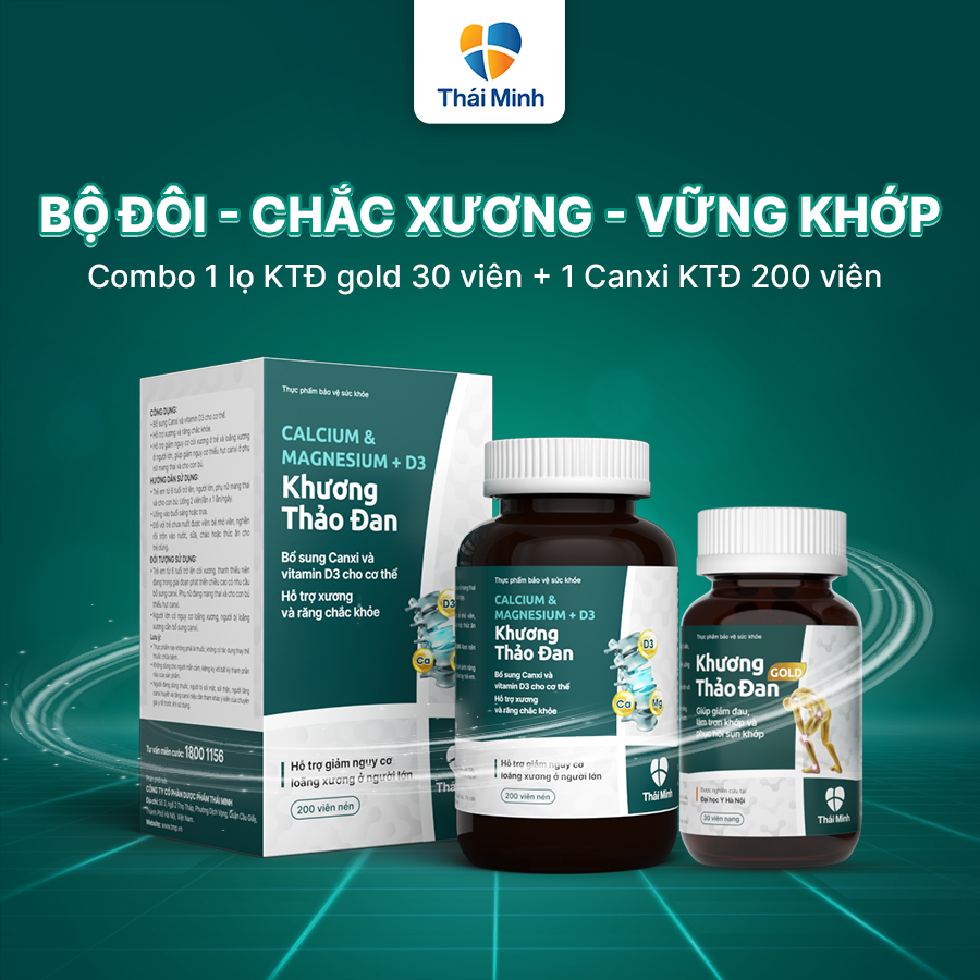 Bộ Đôi Xương Khớp - Khương Thảo Đan Gold & Viên Uống Canxi - Hỗ trợ Xương Khớp Chắc Khoẻ