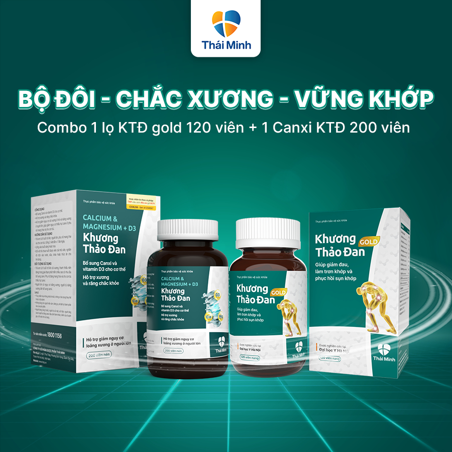 Bộ Đôi Xương Khớp - Khương Thảo Đan Gold & Viên Uống Canxi - Hỗ trợ Xương Khớp Chắc Khoẻ