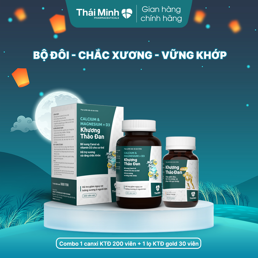 Bộ Đôi Xương Khớp - Khương Thảo Đan Gold & Viên Uống Canxi - Hỗ trợ Xương Khớp Chắc Khoẻ