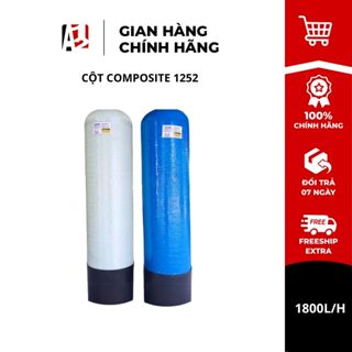 Vỏ Cột Lọc Composite 1252 + Van Tay 3 Cửa Lọc Nước Giếng Khoan, Lọc Nước Máy Slanper