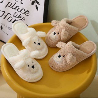 Dép bông cừuFREESHIPDép đi trong nhà nam nữ mùa đông đế cao su chống trơn trượt