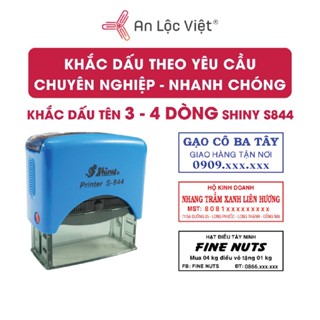 Khắc dấu tên 3 dòng - 4 dòng theo yêu cầu chính hãng SHINY S844 (22x58mm) thuộc dòng dấu cực bền, đóng siêu nét.