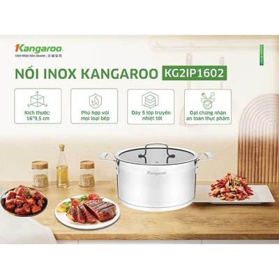 Nồi inox 16cm Kangaroo KG2IP1602