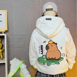 Áo Khoác Dây Kéo Bé Trai BABEKIDS Form Rộng Nỉ CABYBARAA VÀ CÁ SẤU Cho Bé Từ 4 Đến 10 Tuổi