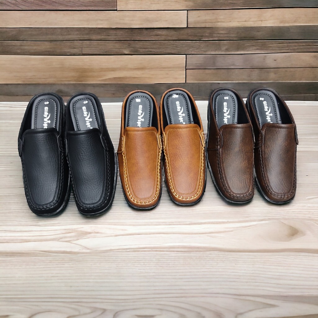 Giày lười nam giày không gót trung niên size từ 38 đén 44 ,3 màu đen nâu vàng bò đế khâu chắc chắn