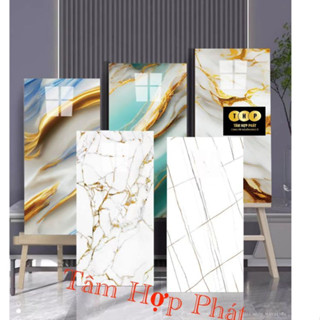 [ Combo 100 miếng ] Xốp THP phủ PVC dán tường cao cấp vân đá tráng gương sang trọng