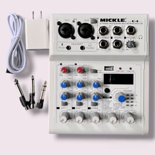 [Tặng Bộ Rắc] Bàn Mixer KARAOKE THU ÂM MICKLE E4,Tích hợp 88 hiệu ứng có kết nối PC & Bluetooth bh 1 năm