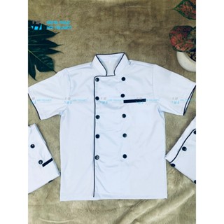 Áo bếp màu trắng ngắn tay mẫu đẹp dành cho Nam và Nữ