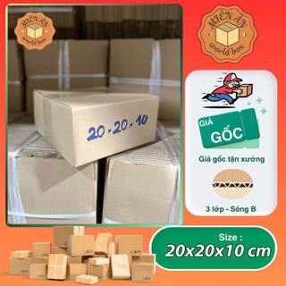 Size 20x20x10 cm, hộp giấy gói hàng thùng carton giá rẻ có nhiều size tại xưởng Miên Ân - số lượng 1 thùng