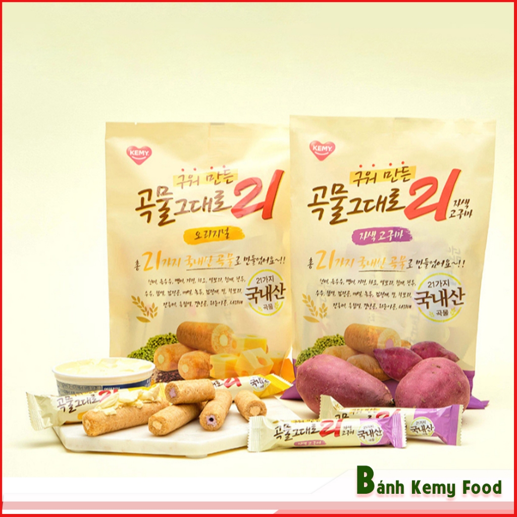Bánh Kemy Food Hàn quốc Ngũ Cốc Cuộn Giòn 21 Loại Hạt