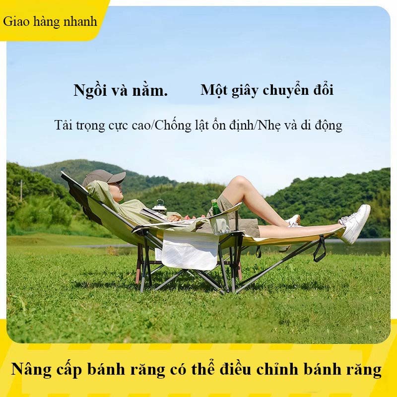 Ghế camping ngả lưng êm ái thư giãn gấp gọn, ghế du lịch, dã ngoại, ngủ trưa văn phòng nhỏ gọn tiện 