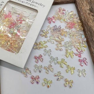 Sét charm nơ thạch mix màu gắn móng