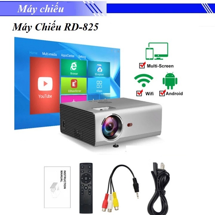 [ Chính hãng ] Máy Chiếu Mini RD-825 HĐH Android 6.0 RAM 1Gb ROM 8Gb Độ Phân Giải Full HD 1080p