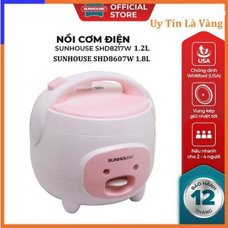 Nồi cơm điện sunhouse 1.8l shd8607w và 1.2l shd8217w - bảo hành chính hãng 12 tháng