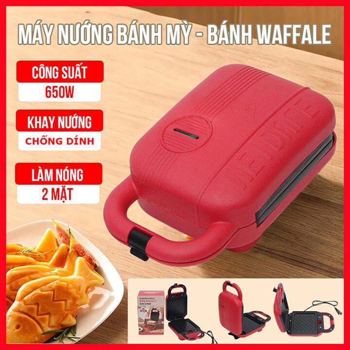 Máy nướng bánh mì Sandwich đa năng tại nhà, máy kẹp nướng bánh mì sandwich 2 mặt chống dính nhiệt nóng nhanh chín đều
