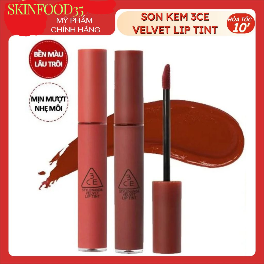 Son kem 3CE Velvet Lip Tint [ BellaSHOP ] Son Kem Lì 3CE Mịn Màng Như Nhung