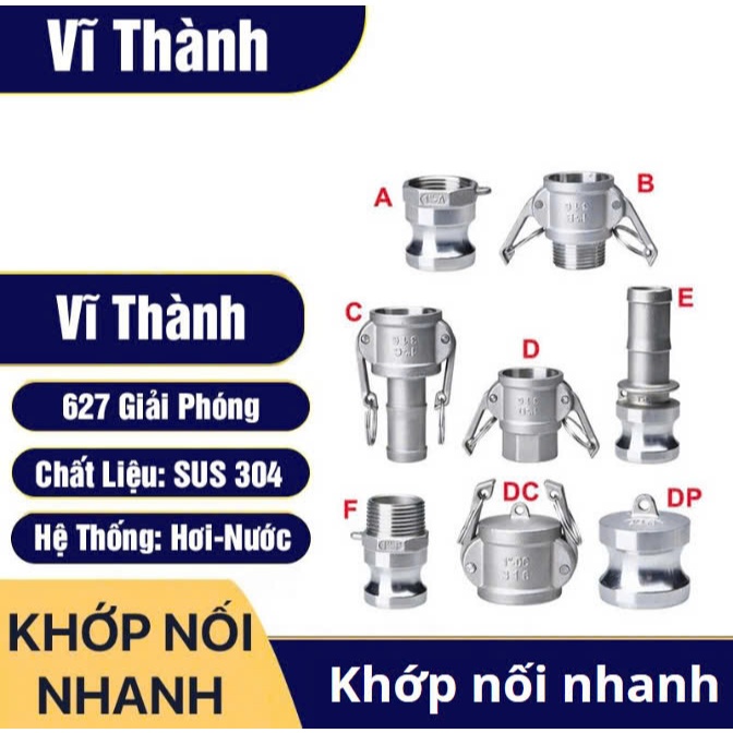 Khớp nối nhanh INOX 304 Type B (kiểu B) DN80-DN100