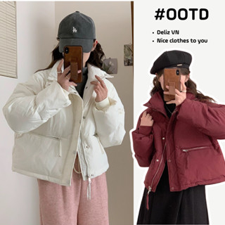 Áo phao lửng béo nữ dáng ngắn bông siêu ấm hàng loại 1 cao cấp 4 màu hottrend phong cách hàn quốc