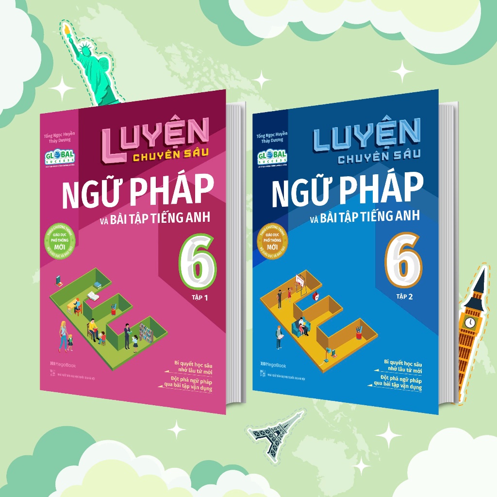 Sách Combo Luyện chuyên sâu ngữ pháp và bài tập tiếng Anh lớp 6 Global (2 tập)