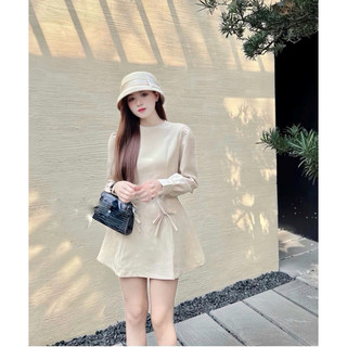 ĐẦM TRƠN XOÈ TAY DÀI (về thêm loại đính nơ)