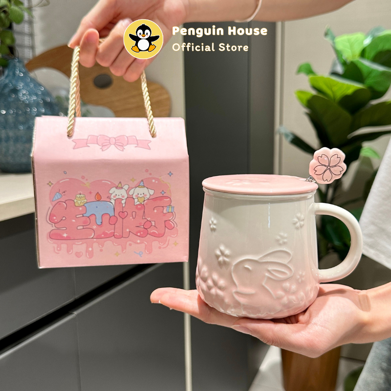 [Penguin] Set cốc sứ quà tặng cho nữ | Quà tặng người yêu ý nghĩa | Quà tặng sinh nhật cho nữ