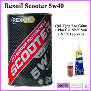 (LIVE) Dầu Nhớt Xe Tay Ga Rexoil Scooter 5W40 tặng kèm 1 phụ gia nhớt mới và 1 tuýp láp Zeus
