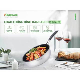 Chảo inox 22cm chống dính sâu lòng đáy từ Kangaroo KG2IF2204