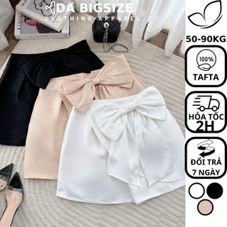 Dabigsize - Quần Gỉa Váy Bigsize Nữ Kiểu Phối Nơ Eo Cạp Cao Chất Tafta Cao Cấp Đi Chơi Sang Chảnh Cho Người Mập 50-90kg